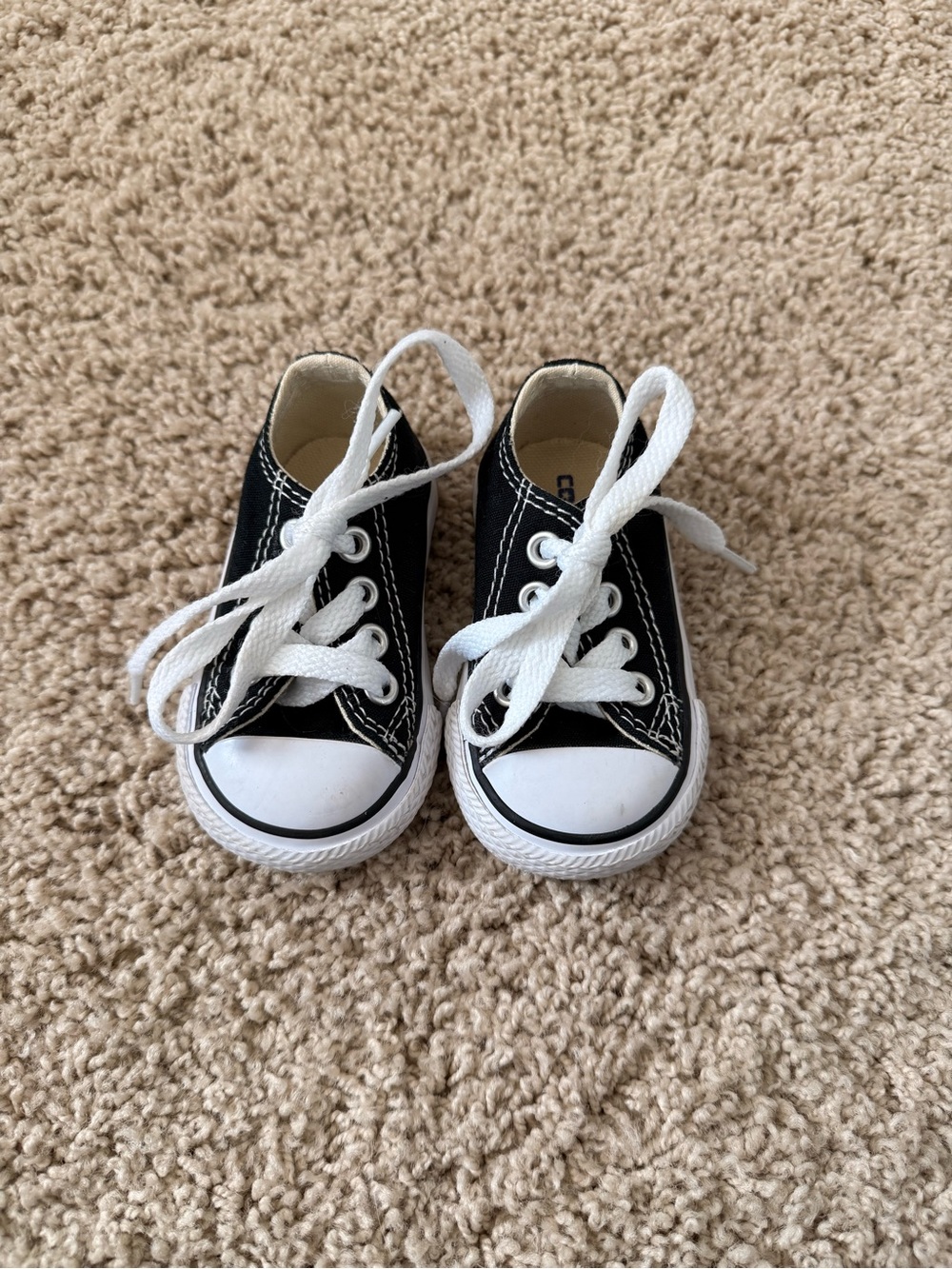 Black Canvas Kids Sneakers with White Laces